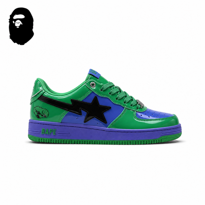 BAPE STA Low-Top Sneakers - Green/Purple