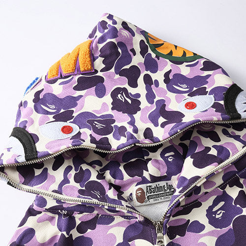 BAPE Purple Camo Shark Hoodie