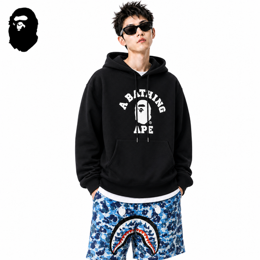 BAPE College Ape Head Hoodie - Black & Red