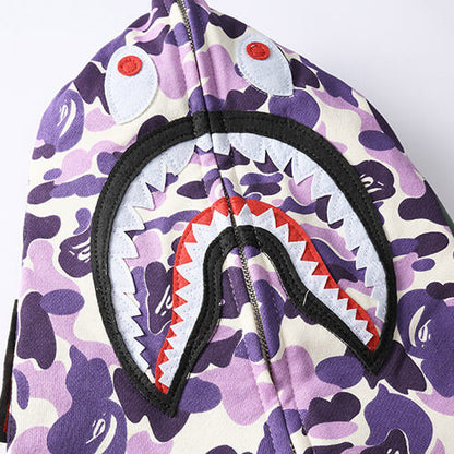 BAPE Purple Camo Shark Hoodie