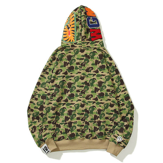 BAPE ABC Camo Shark Hoodie - Green & Grey
