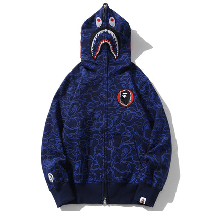 BAPE Shark Full-Zip Hoodie - Blue, Green & Red