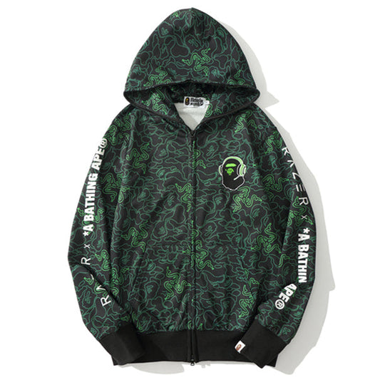 BAPE Snake Camo Shark Zip Hoodie