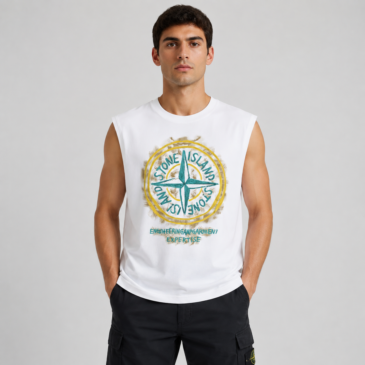 ST0NE lSLAND Pure Cotton T-Shirt #50