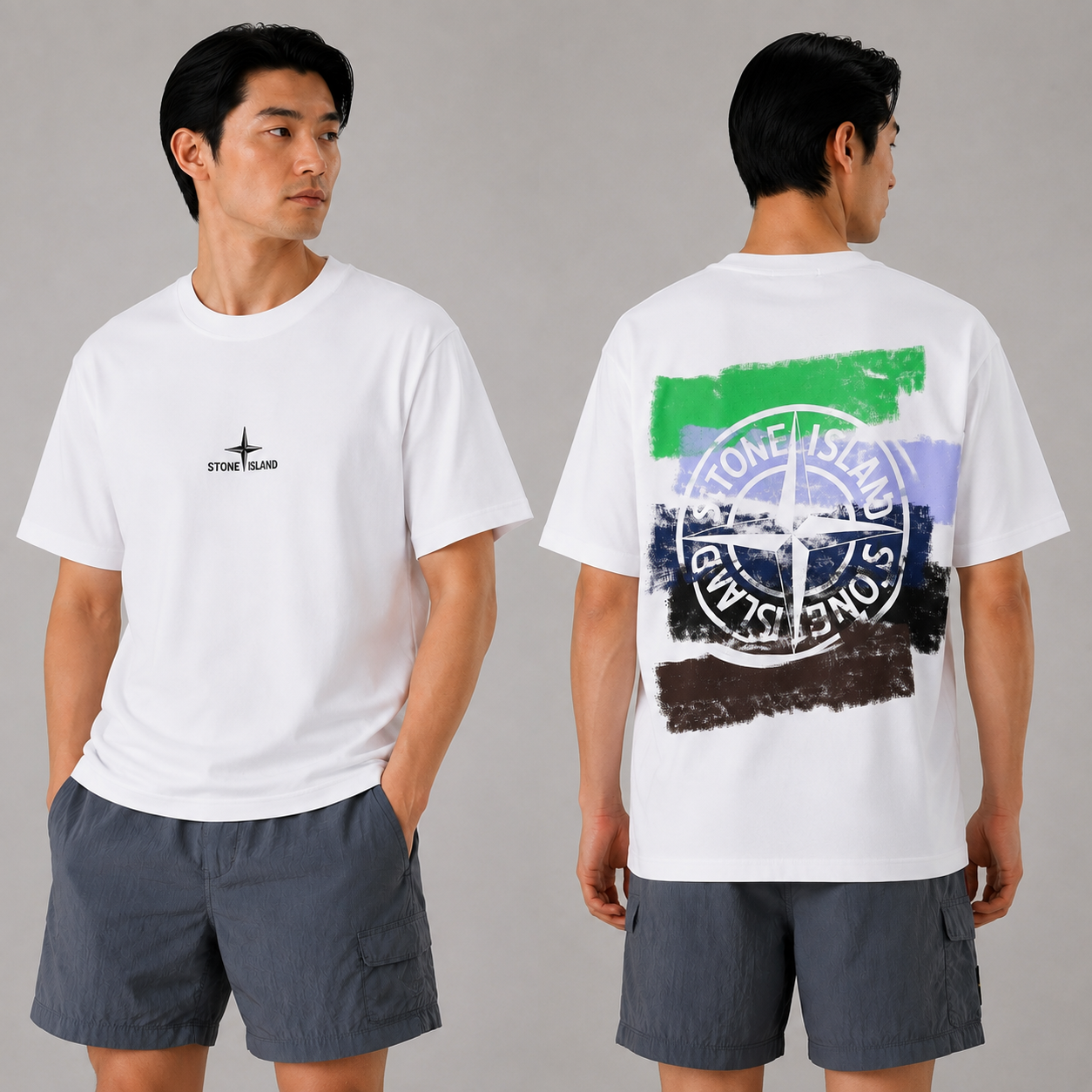 ST0NE lSLAND Pure Cotton T-Shirt #46