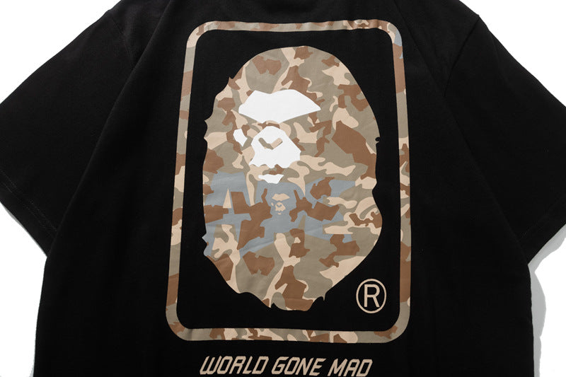BAPE World Gone Mad Camo Back Print Men's T-Shirt - White