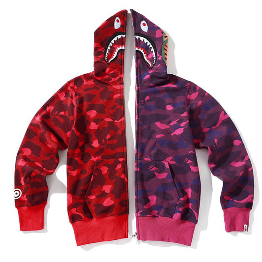 BAPE Camo Shark Spliced Zip Hoodie - Two-Tone