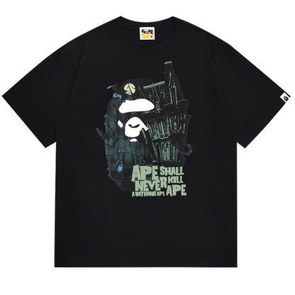 BAPE Halloween Mansion Ape Head Men's T-Shirt - White