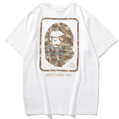 BAPE World Gone Mad Camo Back Print Men's T-Shirt - White