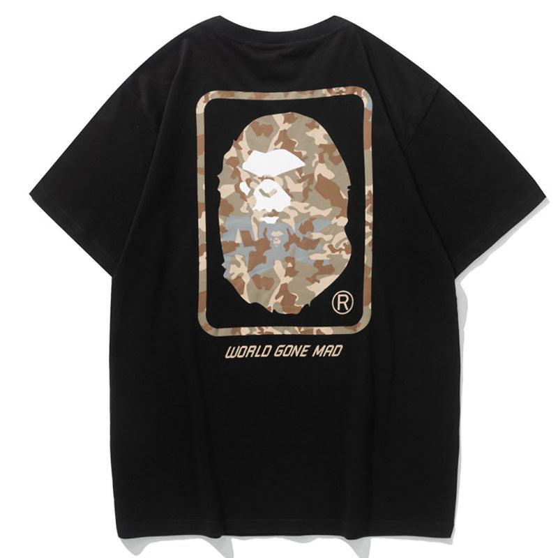 BAPE World Gone Mad Camo Back Print Men's T-Shirt - White