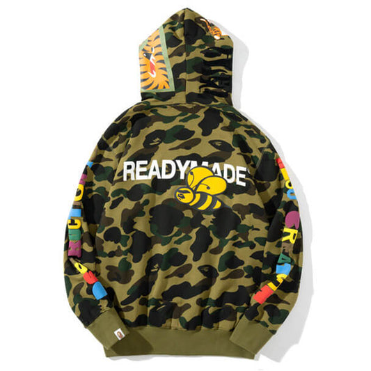BAPE ABC Camo Logo Hoodie - Blue & Green