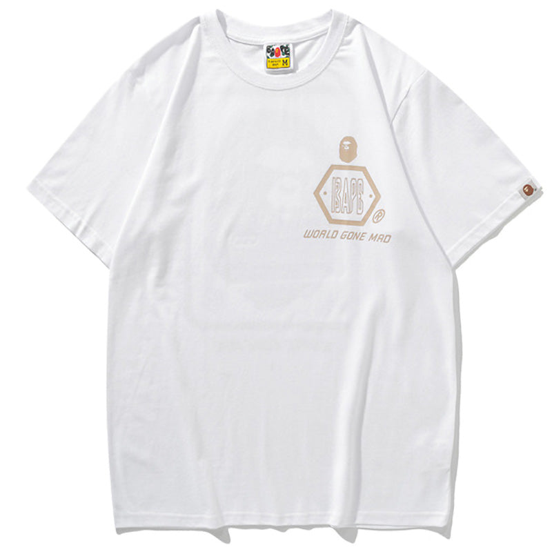 BAPE World Gone Mad Camo Back Print Men's T-Shirt - White