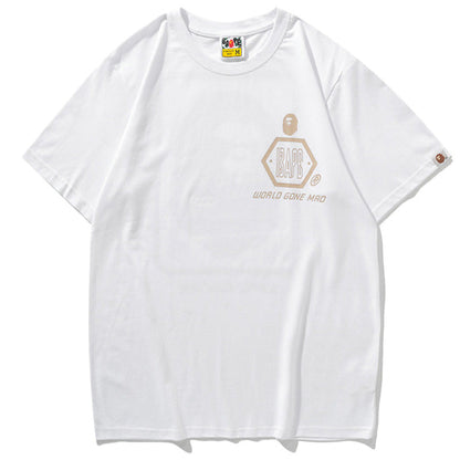 BAPE World Gone Mad Camo Back Print Men's T-Shirt - White