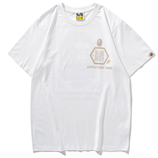 BAPE World Gone Mad Camo Back Print Men's T-Shirt - White