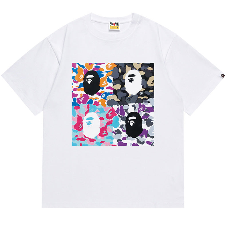 BAPE Pop Art Ape Head Front & Back Men's T-Shirt - Black