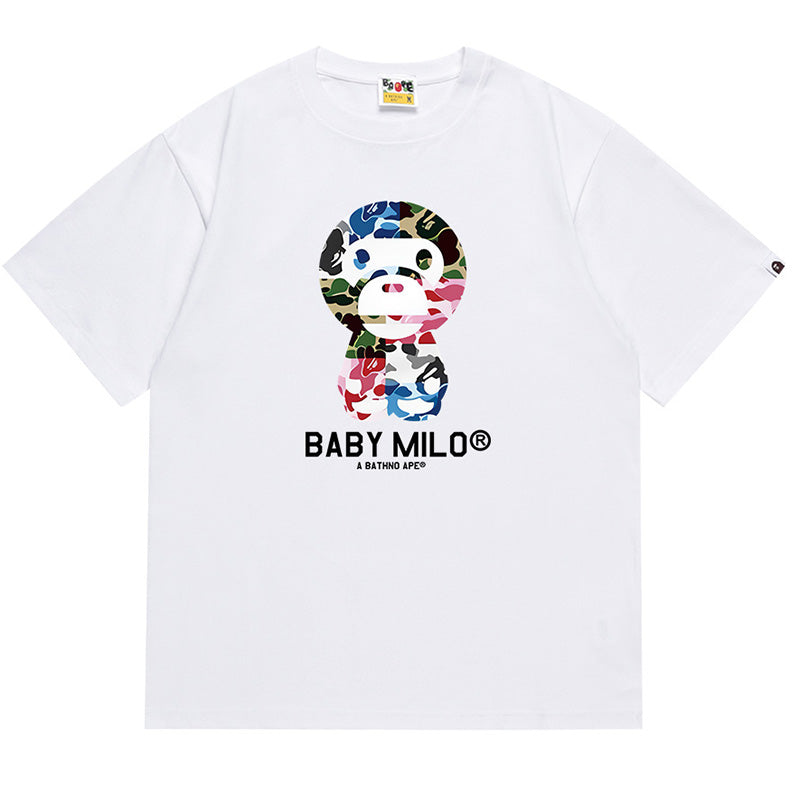 BAPE ABC Camo Baby Milo Men's T-Shirt - White