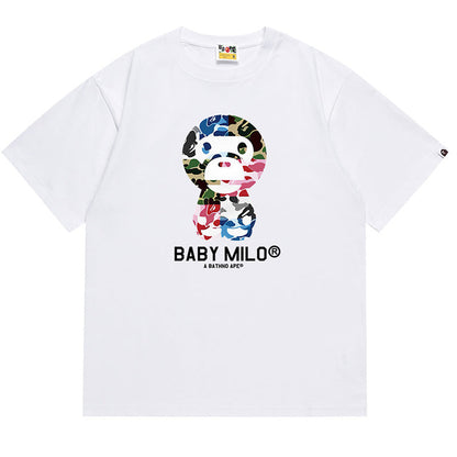 BAPE ABC Camo Baby Milo Men's T-Shirt - White