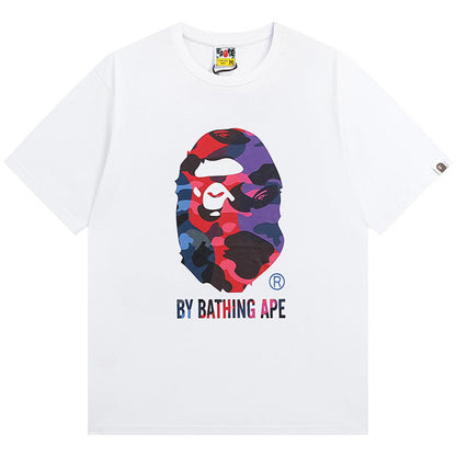 BAPE Multicolor Camo Ape Head Men's T-Shirt - Black