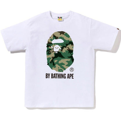 BAPE Woodland Camo Ape Head Men's T-Shirt - White
