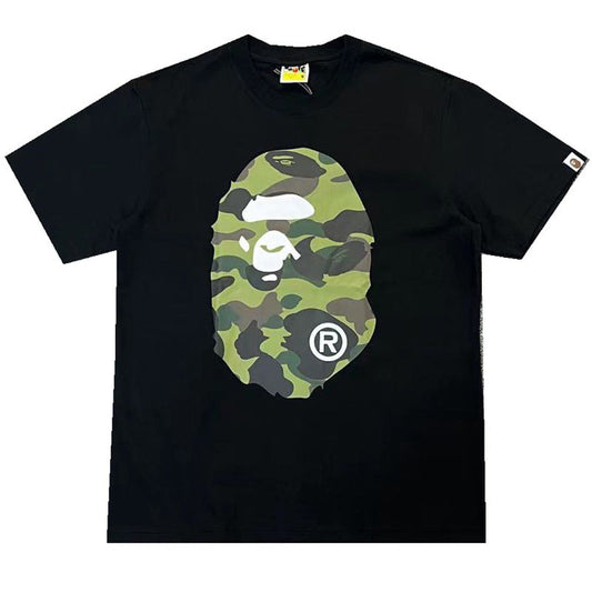 BAPE Green Camo Big Ape Head Men's T-Shirt - White