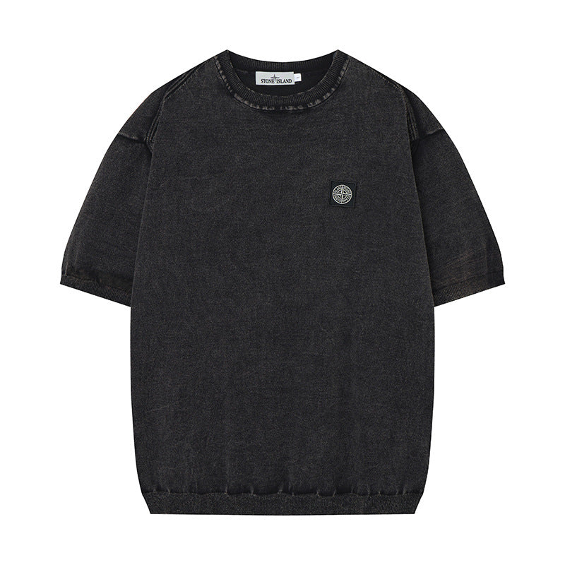 ST0NE lSLAND Classic Compass Patch Knit Short-Sleeve T-Shirt #2