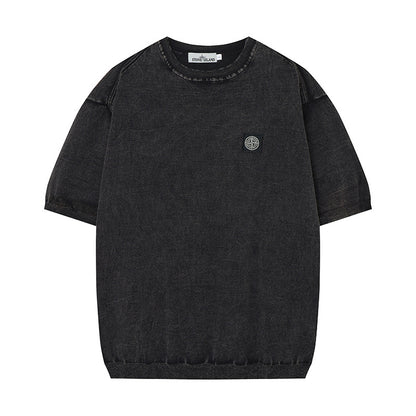 ST0NE lSLAND Classic Compass Patch Knit Short-Sleeve T-Shirt #2