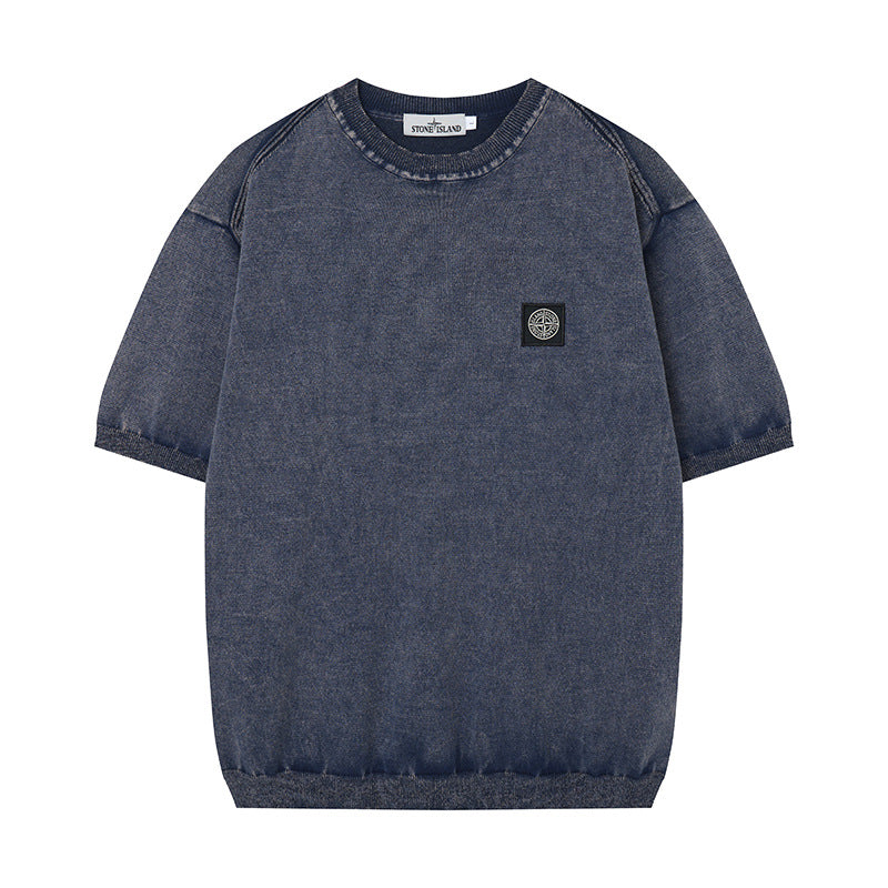 ST0NE lSLAND Classic Compass Patch Knit Short-Sleeve T-Shirt #2
