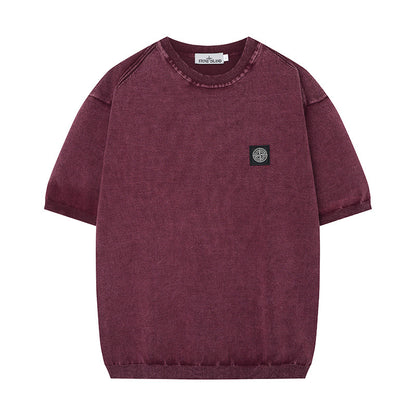 ST0NE lSLAND Classic Compass Patch Knit Short-Sleeve T-Shirt #2
