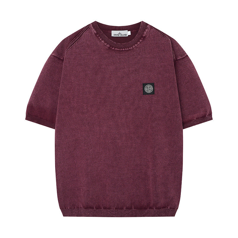ST0NE lSLAND Classic Compass Patch Knit Short-Sleeve T-Shirt #2