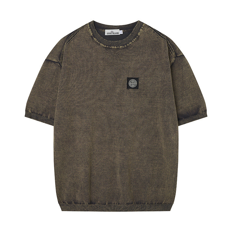ST0NE lSLAND Classic Compass Patch Knit Short-Sleeve T-Shirt #2