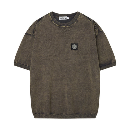 ST0NE lSLAND Classic Compass Patch Knit Short-Sleeve T-Shirt #2