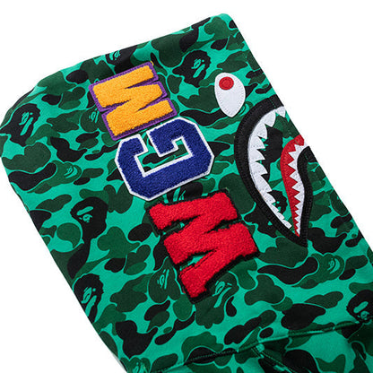 BAPE Green Camo Shark Zip Hoodie