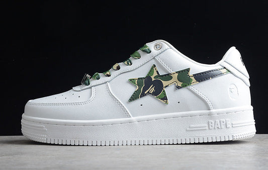 BAPE STA Tokyo Low-Top Sneakers - White/Green