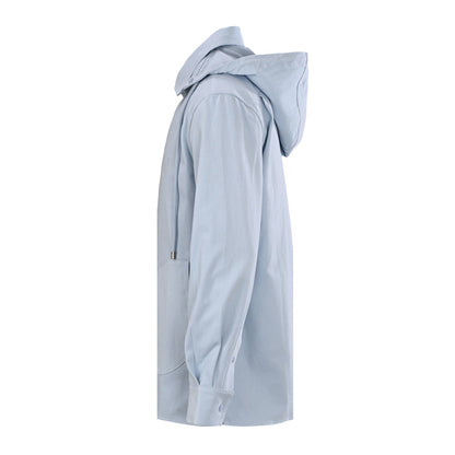 Lowe Cotton Long-Sleeve Hooded Shirt Jacket with Detachable Panels