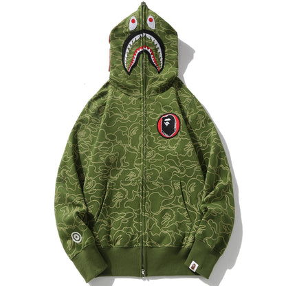 BAPE Shark Full-Zip Hoodie - Blue, Green & Red