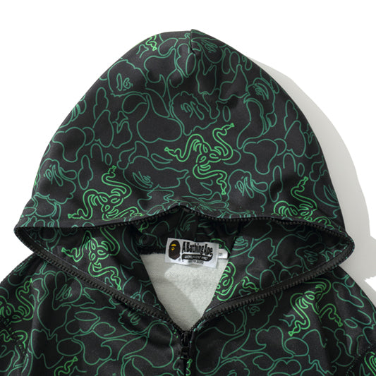 BAPE Snake Camo Shark Zip Hoodie