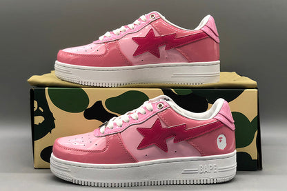 BAPE STA Tokyo Low-Top Sneakers - Pink/White