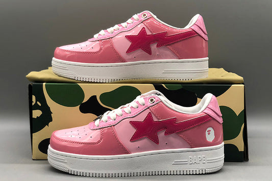 BAPE STA Tokyo Low-Top Sneakers - Pink/White
